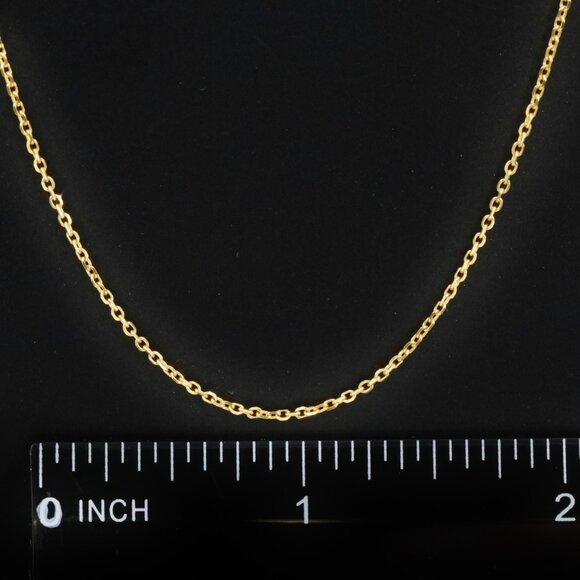 14K Yellow Gold Heavy Cable Slide Chain Necklace / Adjustable length up to 22" - Picture 4 of 8